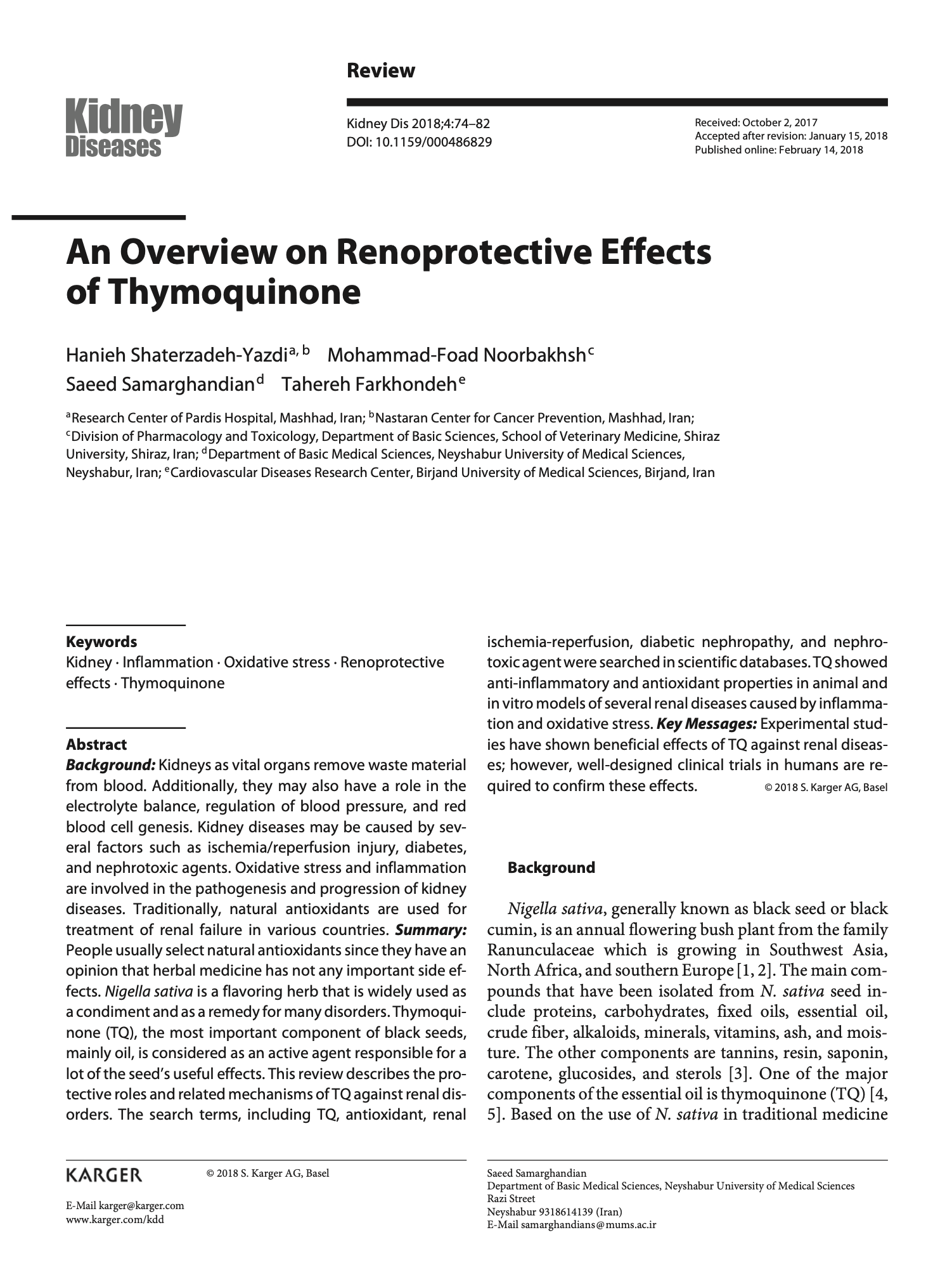 Featured image for “An Overview on Renoprotective Effects of Thymoquinone”
