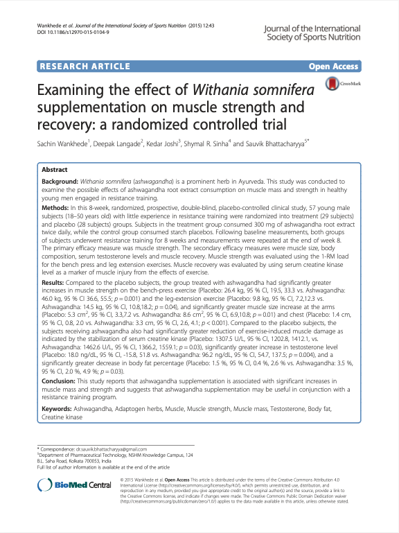 Featured image for “Examining the effect of Withania somnifera supplementation on muscle strength and recovery: a randomized controlled trial”